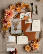HOCHZEITS EINLADUNGEN moderne Kalligraphie / feine Kunst Herbst Terracotta Acryl Hochzeitskarten Set, Echte Pampasgras Florale Hochzeitskarten, Kupfer Französische Provence Einladungset, Rost Pampasgras Boho Hochzeitskarten Set, Moderne Fein Kunst Burnt Orange Hochzeitskarten Set22
