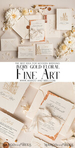 HOCHZEITS EINLADUNGEN moderne Kalligraphie / feine Kunst Feine Kunst Elfenbein Gold Hochzeits Einladung, Archi Hochzeits Einladung, Vintage Einladung Suite, Individuelle Hochzeitsveranstaltungs Einladung Suite, Deckled Edge Einladungen5