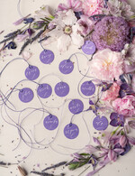 PLACE CARDS / TABLE CARDS calligraphy Romantic Round Purple Wedding Name Tags, Luxury Purple Place Cards, Elegant Purple Wedding Name Tags For Your Wedding Tables, Minimalistic Wedding Place Cards10