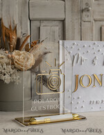 WEDDING GUEST BOOKS Instax Instant Photo Book Pearls White Gold Acrylic Wedding Guest Book Personalised and sign set, Velvet Beaded Instant Photo Book Boho Elegant Instax Wedding Photo Guestbook12