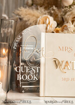 WEDDING GUEST BOOKS Instax Instant Photo Book Ivory Gold Acrylic Wedding Guest Book Personalised & sign set, Velvet Instant Photo Book Boho Elegant Instax Wedding Photo Guestbook25