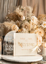 WEDDING GUEST BOOKS Instax Instant Photo Book Ivory Gold Acrylic Wedding Guest Book Personalised & sign set, Velvet Instant Photo Book Boho Elegant Instax Wedding Photo Guestbook25