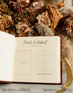 HOCHZEITS-GÄSTEBÜCHER Instax Sofortbildbuch Fall Terracotta Gold Acryl Hochzeits Gästebuch personalisiert und Unterschriften-Set, Samt Rost Sofortbildbuch Boho Elegantes Instax Hochzeitsfoto Gästebuch12