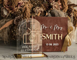 HOCHZEITS-GÄSTEBÜCHER Instax Sofortbildbuch Fall Terracotta Gold Acryl Hochzeits Gästebuch personalisiert und Unterschriften-Set, Samt Rost Sofortbildbuch Boho Elegantes Instax Hochzeitsfoto Gästebuch12