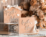 HOCHZEITS-GÄSTEBÜCHER Instax Sofortbildbuch Hochzeit Beige Gästebuch Personalisierte und Unterschriften-Set, Samt Sofortbildbuch Boho Elegantes Instax Hochzeitsfoto Gästebuch16
