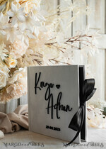 HOCHZEITS-GÄSTEBÜCHER Instax Sofortbildbuch Schwarz & Weiß Terrakotta Gold Acryl Hochzeitsgästebuch personalisiert & Unterschriften-Set, Samt elegantes Sofortfoto-Buch Boho Elegantes Instax Hochzeitsfoto-Gästebuch20