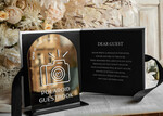 HOCHZEITS-GÄSTEBÜCHER Instax Sofortbildbuch Schwarz & Weiß Terrakotta Gold Acryl Hochzeitsgästebuch personalisiert & Unterschriften-Set, Samt elegantes Sofortfoto-Buch Boho Elegantes Instax Hochzeitsfoto-Gästebuch20