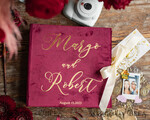 WEDDING GUEST BOOKS Instax Instant Photo Book Luxury Marron Wedding Guest Book, Burgundy gold Velvet Instant Photo Book , Elegant Marsala Instax Wedding Photo Guestbook 8