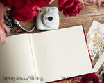 WEDDING GUEST BOOKS Instax Instant Photo Book Luxury Marron Wedding Guest Book, Burgundy gold Velvet Instant Photo Book , Elegant Marsala Instax Wedding Photo Guestbook 8