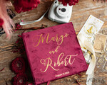 WEDDING GUEST BOOKS Instax Instant Photo Book Luxury Marron Wedding Guest Book, Burgundy gold Velvet Instant Photo Book , Elegant Marsala Instax Wedding Photo Guestbook 8