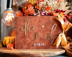 HOCHZEITS-GÄSTEBÜCHER Instax Sofortbildbuch Fall Terracotta Gold Acryl Hochzeits-Gästebuch Personalisiert, Samt Rost Sofortbildbuch Boho Elegant Instax Hochzeitsfoto Gästebuch16