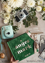 HOCHZEITS-GÄSTEBÜCHER Instax Sofortbildbuch Smaragdgrünes Gold-Acryl-Hochzeitsgastbuch personalisiert und mit Unterschrift-Set, Samtgrün Garten Grün Instant-Fotobuch Boho Elegantes Instax-Hochzeitsfoto-Gästebuch14
