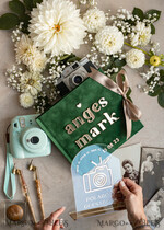 HOCHZEITS-GÄSTEBÜCHER Instax Sofortbildbuch Smaragdgrünes Gold-Acryl-Hochzeitsgastbuch personalisiert und mit Unterschrift-Set, Samtgrün Garten Grün Instant-Fotobuch Boho Elegantes Instax-Hochzeitsfoto-Gästebuch14