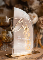 TABLE DECOR SIGNS Acrylic table decor Numbers Acrylic Half Arch Ombre Beige Bar Menu, Clear Acrylic and gold Bar Menu, Nude Taupe Gold Plexi Drink Bar Menu, Tan Luxury Drink Bar Table Decor, Earthy Wedding 13