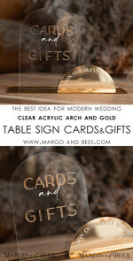TABLE DECOR SIGNS Acrylic table decor Numbers Acrylic Arch cards amd well wishes sign , Clear Acrylic and gold Sign, Gold Plexi card box sign, Luxury Wedding Table Decor, Wedding Signage Golden mirror cards sign7