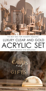 TABLE DECOR SIGNS Acrylic table decor Numbers Acrylic Arch cards amd well wishes sign , Clear Acrylic and gold Sign, Gold Plexi card box sign, Luxury Wedding Table Decor, Wedding Signage Golden mirror cards sign7