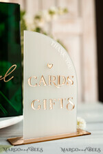TABLE DECOR SIGNS Acrylic table decor Numbers Frosted Acrylic Cards And Gifts Sign, Frozen Acrylic And Gold Sign, Gold Plexi Sign, Luxury Wedding Table Decor, Wedding Signage Golden Mirror Cards   8