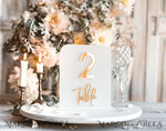 TABLE DECOR SIGNS Acrylic table decor Numbers Acrylic Frozen Table Numbers, Frosted Acrylic And Gold Sign,3D Gold Plexi Table Numbers, Luxury Wedding Table Decor, Wedding Signage Golden Mirror Table Numbers5