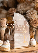 TABLE DECOR SIGNS Acrylic table decor Numbers Acrylic Arch Beige Ombre Dessert menu, Clear Acrylic gold Taupe Candy Bar Sign, Nude Gold Plexi Table Arch Menu, Luxury Beige Ombre Wedding Table Decor, Wedding Signage Golden mirror Dessert Menu19