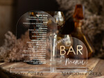 TABLE DECOR SIGNS Acrylic table decor Numbers Transparent Acrylic Arch Bar Menu, Clear Acrylic And Gold Sign, Gold Plexi Double Sign, Luxury Wedding Table Decor, Wedding Signage Golden Mirror Cards Sign9