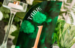 TABLE DECOR SIGNS Acrylic table decor Numbers Acrylic Half Arch Green Table Numbers, Green Acrylic and gold table numbers, Emerald Green Gold Plexi Table Numbers,  Luxury Wedding Table Decor, Wedding Sign20