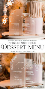 TABLE DECOR SIGNS Acrylic table decor Numbers Acrylic Arch Table Number and menu Combo, Clear and Frozen Acryl gold Signs, Gold Plexi Table Numbers nad Menu Combo Luxury Wedding Table Decor, Wedding Signage17
