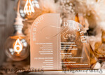 TABLE DECOR SIGNS Acrylic table decor Numbers Acrylic Arch Table Number and menu Combo, Clear and Frozen Acryl gold Signs, Gold Plexi Table Numbers nad Menu Combo Luxury Wedding Table Decor, Wedding Signage17