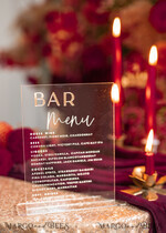 TABLE DECOR SIGNS Acrylic table decor Numbers Transparent Acrylic Bar Menu, Clear Acrylic And Gold Sign, Unique Gold Plexi Sign, Luxury Handmade Wedding Table Decor, Wedding Signage Golden Mirror Cards Sign12