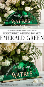 TABLE DECOR SIGNS Acrylic table decor Numbers Acrylic Arch Emerald Green Top Table Sign, Green Acrylic And Gold Top Table Sign, Gold Plexi Top Table Sign, Luxury Wedding Table Decor10