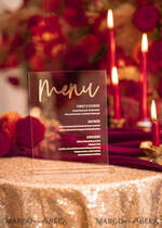 TABLE DECOR SIGNS Acrylic table decor Numbers Transparent Acrylic Modern Table Menu, Clear Acrylic And Gold Sign, Gold Plexi Table Numbers, Luxury Wedding Table Decor, Wedding Signage Golden Mirror Menu   9