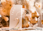 TABLE DECOR SIGNS Acrylic table decor Numbers Acrylic Arch Table Number and menu Combo, Clear and Frozen Acrylic gold Sign, Gold Plexi Table Number and Menu Combo Luxury Wedding Table Decor, Wedding Signage21