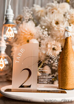 TABLE DECOR SIGNS Acrylic table decor Numbers Acrylic Arch Table Number and menu Combo, Clear and Frozen Acrylic gold Sign, Gold Plexi Table Number and Menu Combo Luxury Wedding Table Decor, Wedding Signage21