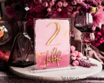 TABLE DECOR SIGNS Acrylic table decor Numbers Pale Pink Ombre Mauve Acrylic Table Numbers, Dusty Rose Acrylic & gold Sign, Gold Plum Plexi Table Numbers, Luxury Purple Wedding Table Decor,3D Wedding Signage16