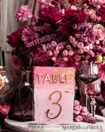 TABLE DECOR SIGNS Acrylic table decor Numbers Pale Pink Ombre Mauve Acrylic Table Numbers, Dusty Rose Acrylic & gold Sign, Gold Plum Plexi Table Numbers, Luxury Purple Wedding Table Decor, Wedding Signage Golden mirror table numbers11