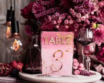 TABLE DECOR SIGNS Acrylic table decor Numbers Pale Pink Ombre Mauve Acrylic Table Numbers, Dusty Rose Acrylic & gold Sign, Gold Plum Plexi Table Numbers, Luxury Purple Wedding Table Decor, Wedding Signage Golden mirror table numbers11