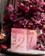 TABLE DECOR SIGNS Acrylic table decor Numbers Pale Pink Ombre Mauve Acrylic Table Number, Dusty Rose Acrylic & gold Sign, Gold Plum Plexi Table Numbers, Luxury Purple Wedding Table Decor, 3D Wedding Signage18