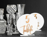 TABLE DECOR SIGNS Acrylic table decor Numbers Acrylic Round Table Numbers, Gloss White Acrylic And Gold Sign, Gold Plexi Table Numbers, Luxury Wedding Table Decor, Wedding Signage Golden Mirror Table Numbers9