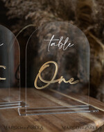 TABLE DECOR SIGNS Acrylic table decor Numbers Transparent Acrylic Arch Table Numbers, Clear Acrylic And Gold Signs, Gold Plexi Table Numbers, Luxury Wedding Table Decor, Wedding Signage Golden Mirror Number6