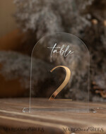TABLE DECOR SIGNS Acrylic table decor Numbers Acrylic Arch Table Numbers, Clear Acrylic gold Signs, Gold Plexi Table Numbers, Luxury Wedding Table Decor, Wedding Signage Gold mirror UV white, table numbers 15