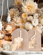 TISCHDEKORATIONSCHILDER   Acryl Tischdekoration Zahlen Acrylbogen Beige Tischnummern, klare Acryl- und goldene Tischnummern, Nude Taupe Gold Plexi Tischnummern, Tan Luxus Hochzeits Tischdekoration, Erdige Hochzeitsbeschilderung.34