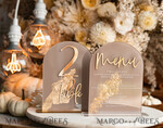TISCHDEKORATIONSCHILDER   Acryl Tischdekoration Zahlen Acrylbogen Beige Tischnummern, klare Acryl- und goldene Tischnummern, Nude Taupe Gold Plexi Tischnummern, Tan Luxus Hochzeits Tischdekoration, Erdige Hochzeitsbeschilderung.34