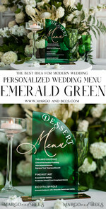 TABLE DECOR SIGNS Acrylic table decor Numbers Green Acrylic Half Arch Dessert menu, Green Acrylic gold Candy Bar Sign, Greenery & Gold Plexi Table Arch Menu, Luxury emerald gree Wedding Table Decor, Wedding10