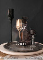 TABLE DECOR SIGNS Acrylic table decor Numbers Acrylic Arch Table Numbers, Clear Acrylic and gold Sign, Gold Plexi Table Numbers, Luxury Wedding Table Decor, Wedding Golden mirror and white UV table numbers 8