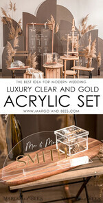TABLE DECOR SIGNS Acrylic table decor Numbers Acrylic Arch Cards And Gifts Sign, Clear Acrylic And Gold Sign, Gold Plexi Guestbook Sign, Luxury Wedding Table Decor, Wedding Signage Golden Mirror Cards Sign8