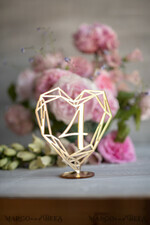 TABLE DECOR SIGNS Acrylic table decor Numbers Geometric heart Gold Acrylic Table Numbers, Golden Acrylic and gold Sign, Gold Plexi Table Numbers, Luxury Wedding Table Decor, Wedding Signage Golden mirror table numbers 3