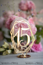 TABLE DECOR SIGNS Acrylic table decor Numbers Acrylic Gold Table Numbers, Geometric Acrylic and gold Sign, Gold Plexi Table Numbers, Luxury Wedding Table Decor,3D Wedding Signage Golden mirror table numbers4