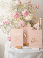 TISCHDEKORATIONSCHILDER   Acryl Tischdekoration Zahlen Hochzeitstischnummern, Pinke und Goldene Tischnummern, Acryl Tischnummern, Set von Tischnummern, Mittelstücke Luxus Dekorationen, Hochzeitstischnummern BpPXSet12