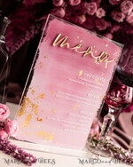TABLE DECOR SIGNS Acrylic table decor Numbers Ombre Painted Pale pink Mauve Acrylic modern Table menu, Dusty Rose Acrylic & gold Sign, Gold Plexi Table Number, Luxury Wedding Table Decor, 3D Wedding Signage31