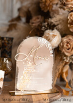 TABLE DECOR SIGNS Acrylic table decor Numbers Acrylic Arch Deessert menu, Clear Acrylic gold Candy Bar Sign, Gold Plexi Table Arch Menu, Luxury Wedding Table Decor, Wedding Signage Golden mirror Dessert Menu20