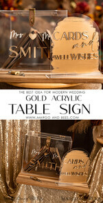 TABLE DECOR SIGNS Acrylic table decor Numbers Only Sign - No card box here Acrylic Arch cards and well wishes sign , Clear Acrylic and gold Sign, Gold Plexi card box sign, Luxury Wedding Table Decor, Wedding Signage Golden mirror cards sign14